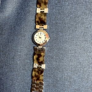 FOCUS watch with tortoise shell leopard band.